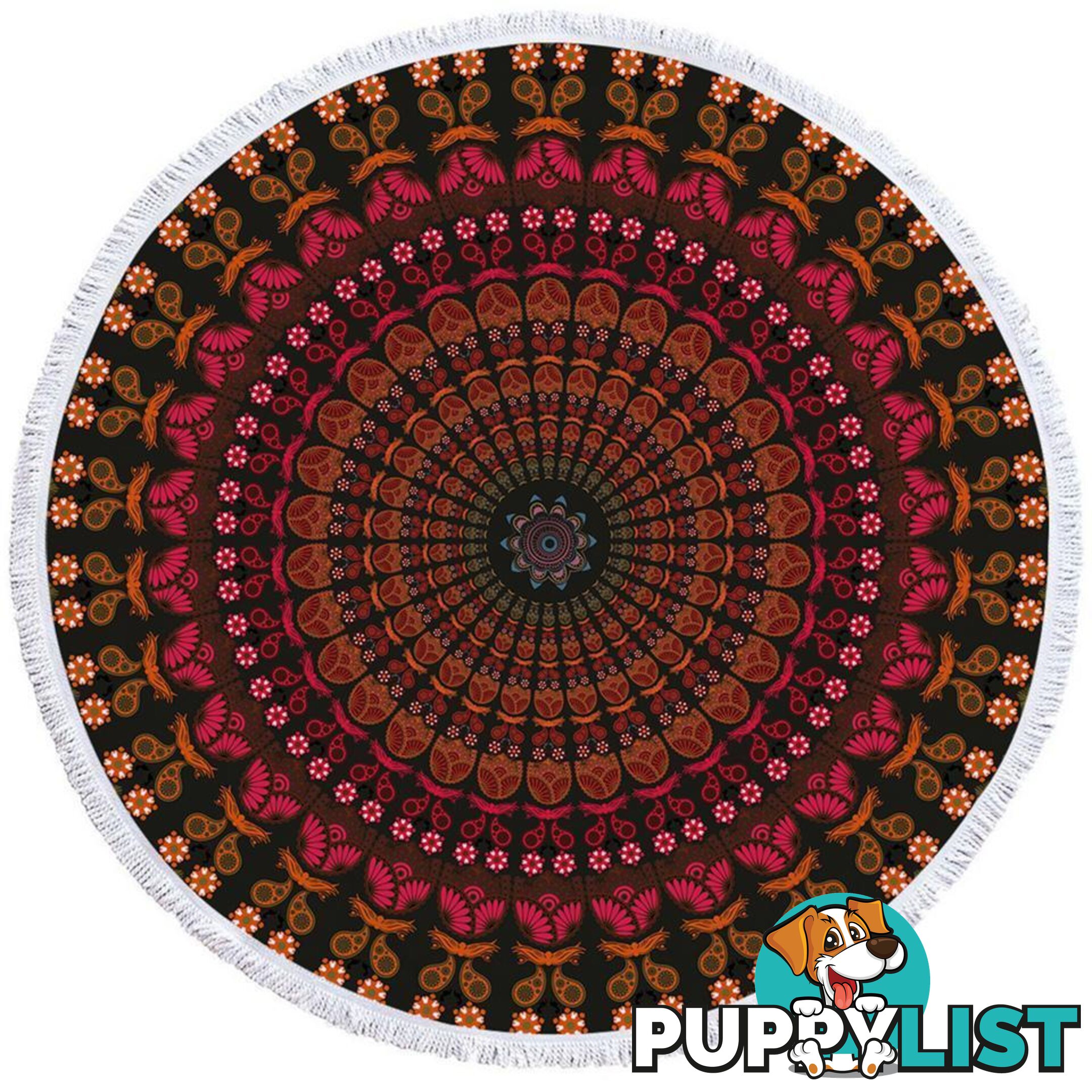 Reddish Mandala Beach Towel - Towel - 7427046317801