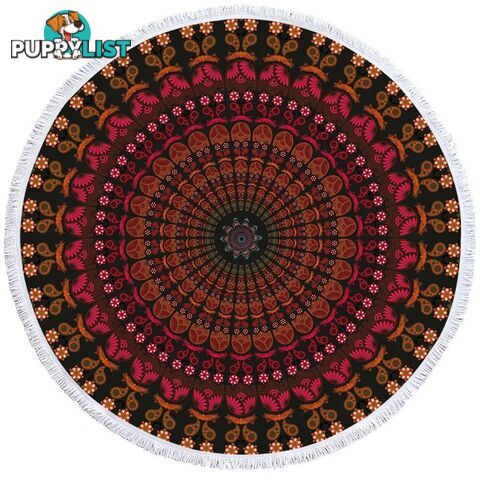 Reddish Mandala Beach Towel - Towel - 7427046317801