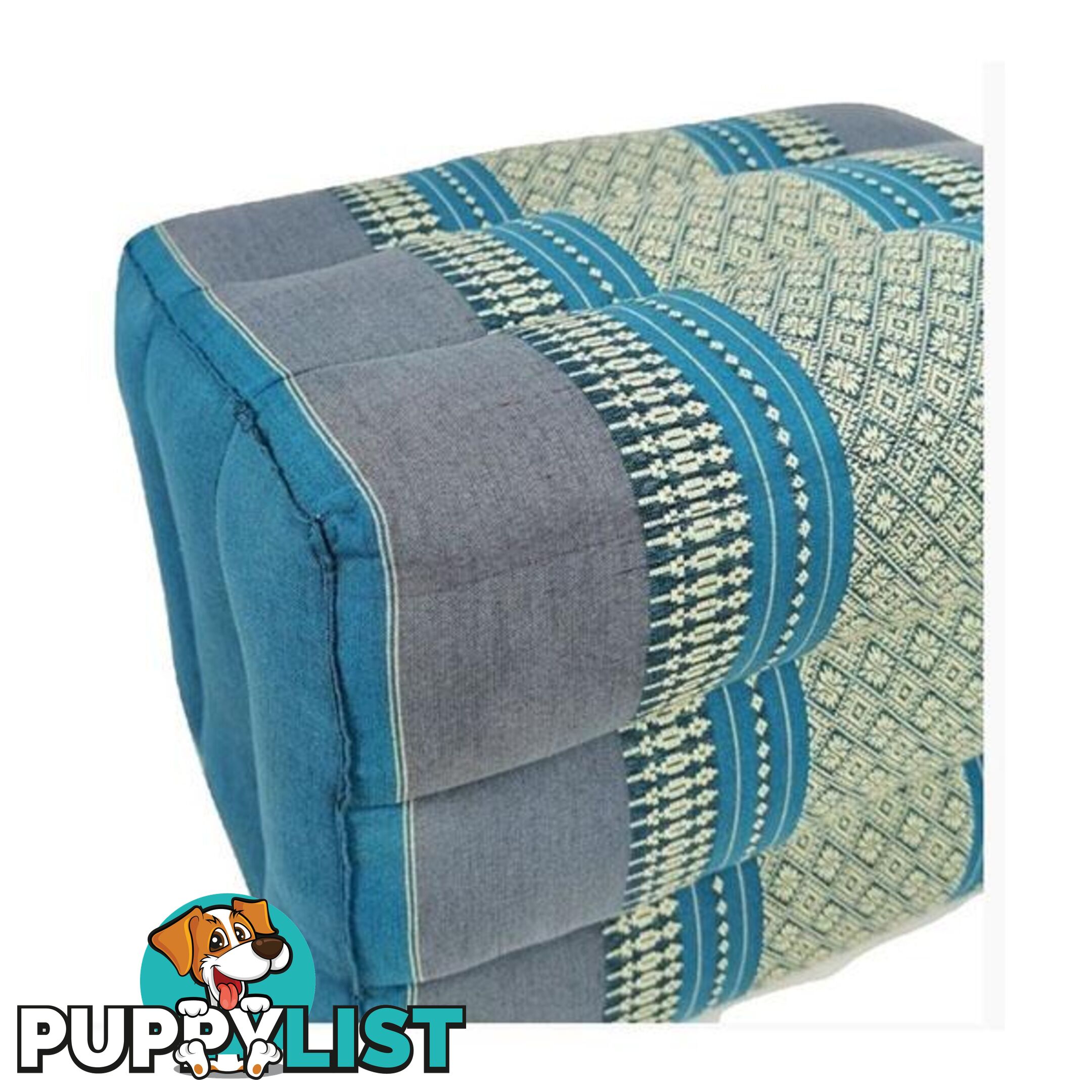 Ottoman Pouf 40Cm Thai Fabric Natural Kapok Filled - Mango Trees - 9476062141998