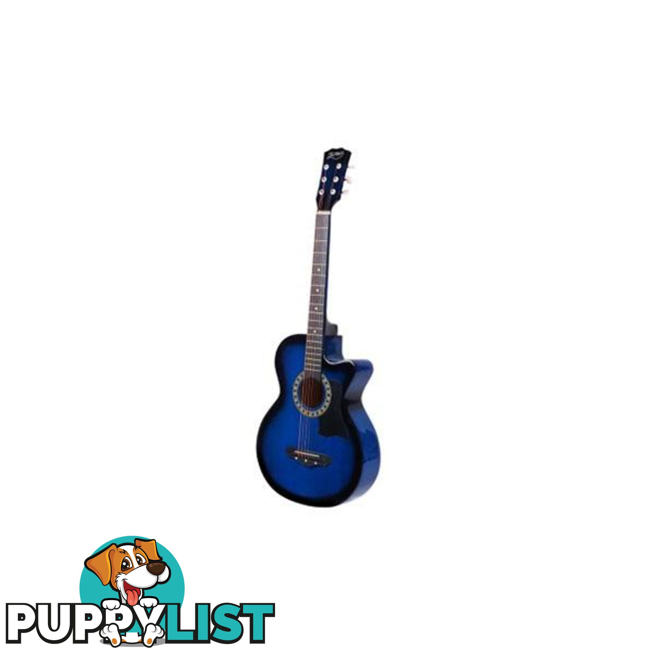 Blue 38 Inch Wooden Acoustic Guitar - Alpha - 7427005893186