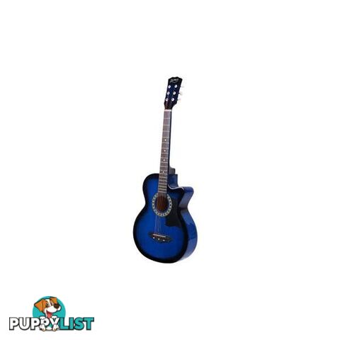 Blue 38 Inch Wooden Acoustic Guitar - Alpha - 7427005893186