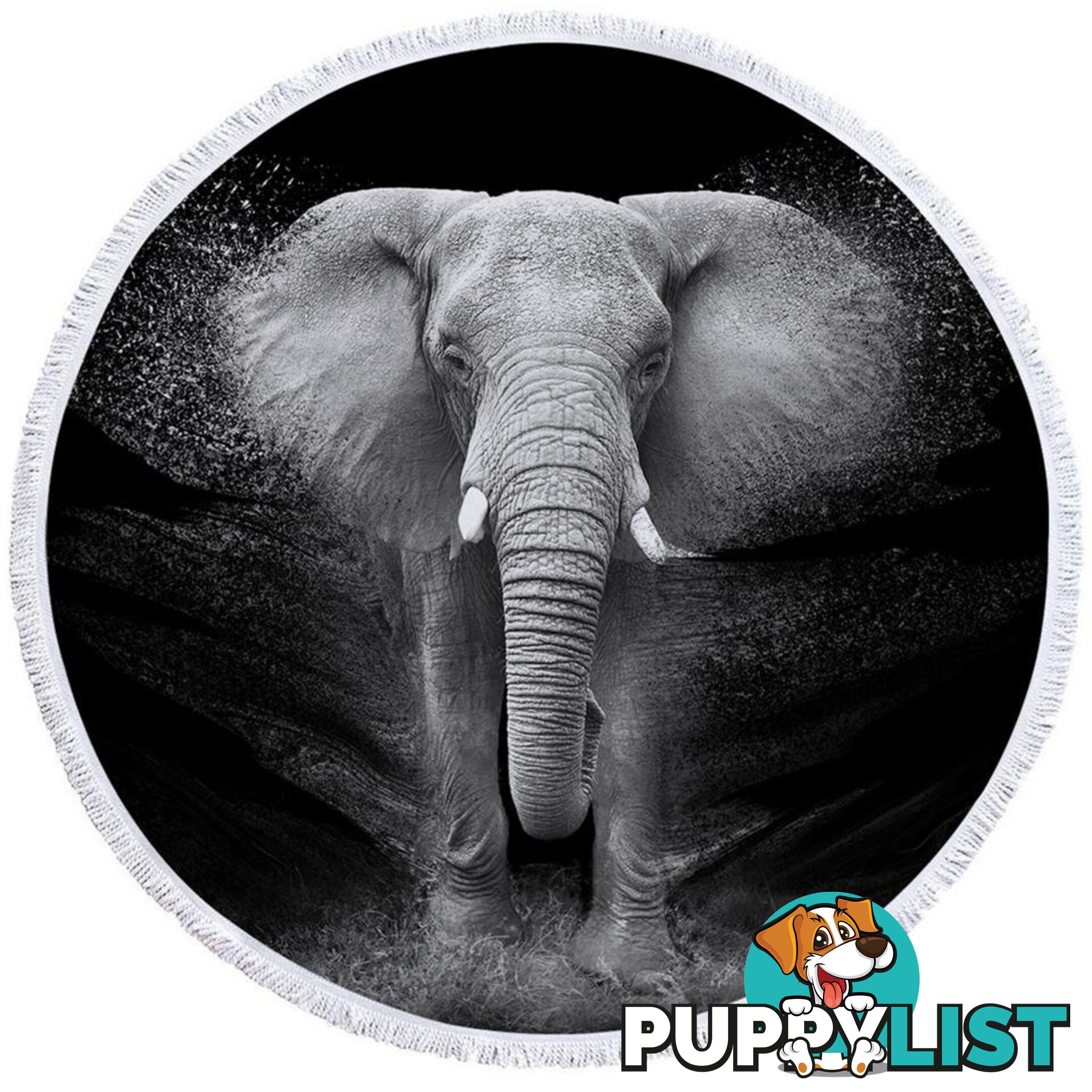 Black and White Elephant Photo Beach Towel - Towel - 7427046313216