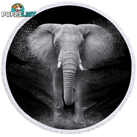 Black and White Elephant Photo Beach Towel - Towel - 7427046313216