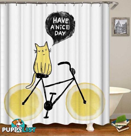 Lemon Bicycle Shower Curtain - Curtain - 7427046073066