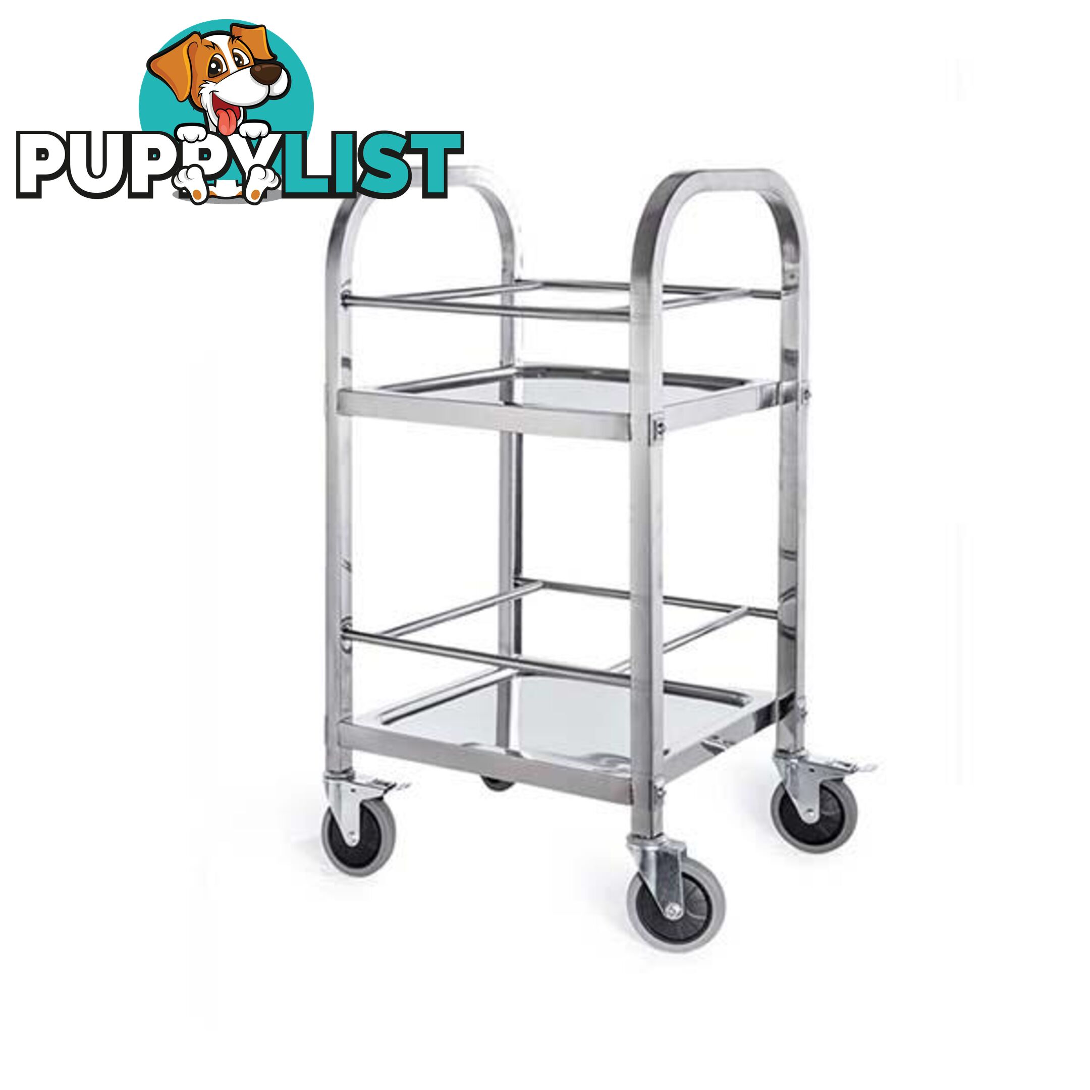 Soga 2 Tier 500X500X950 Stainless Steel Square Tube Drink Wine Cart - Soga - 9476062090876