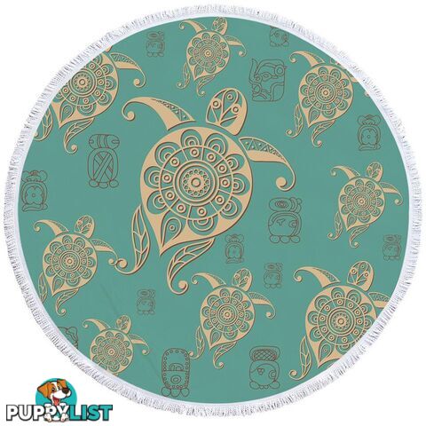 Teal Turtles Beach Towel - Towel - 7427046322126