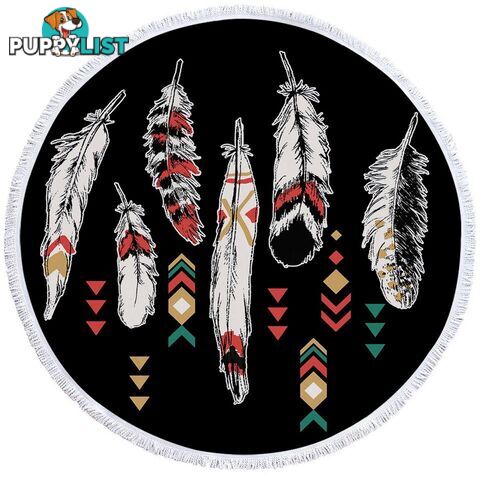 Black Background Feathers Beach Towel - Towel - 7427046309929