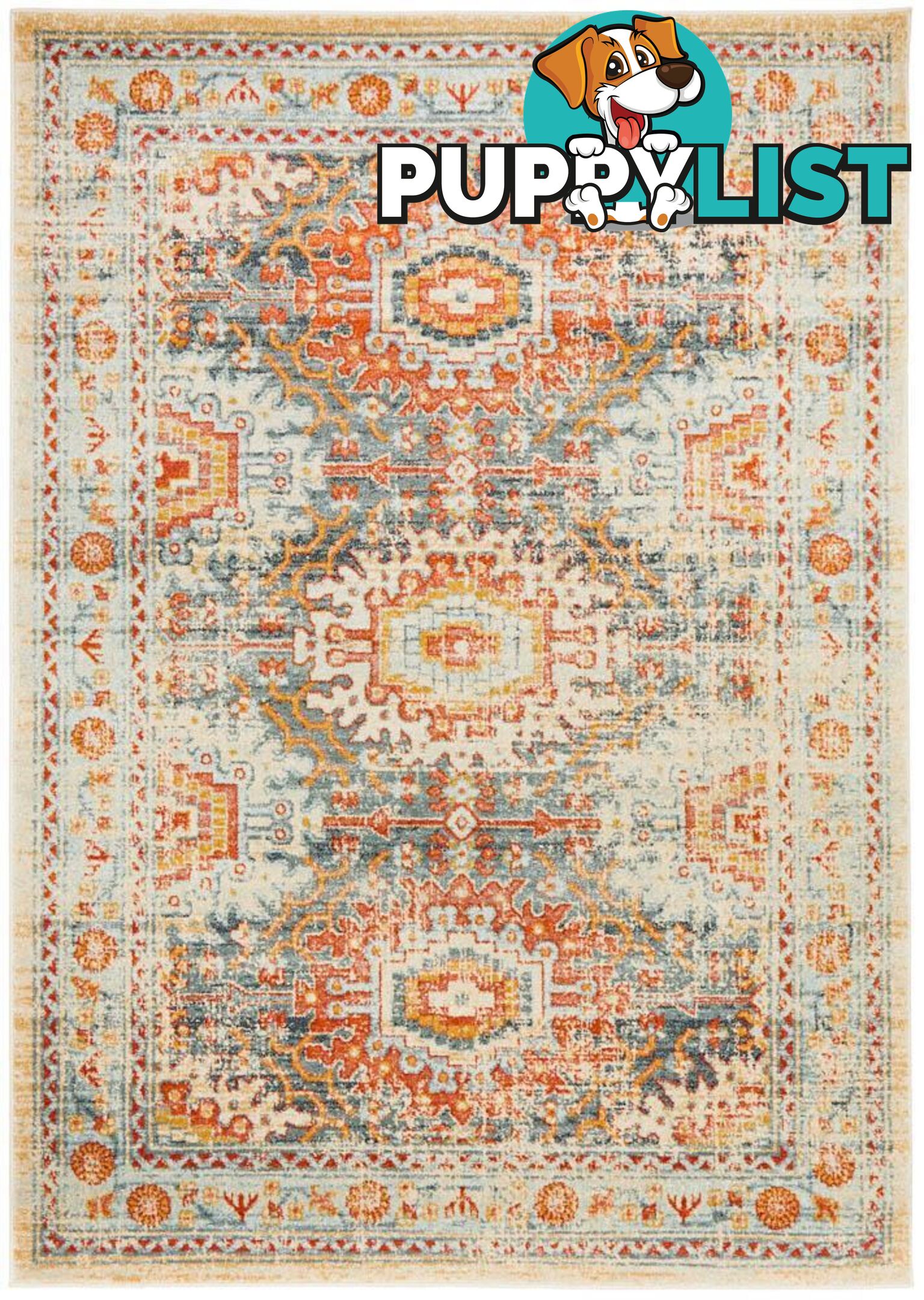 Legacy Mavi Turuncu Rug - Unbranded - 9375321884129