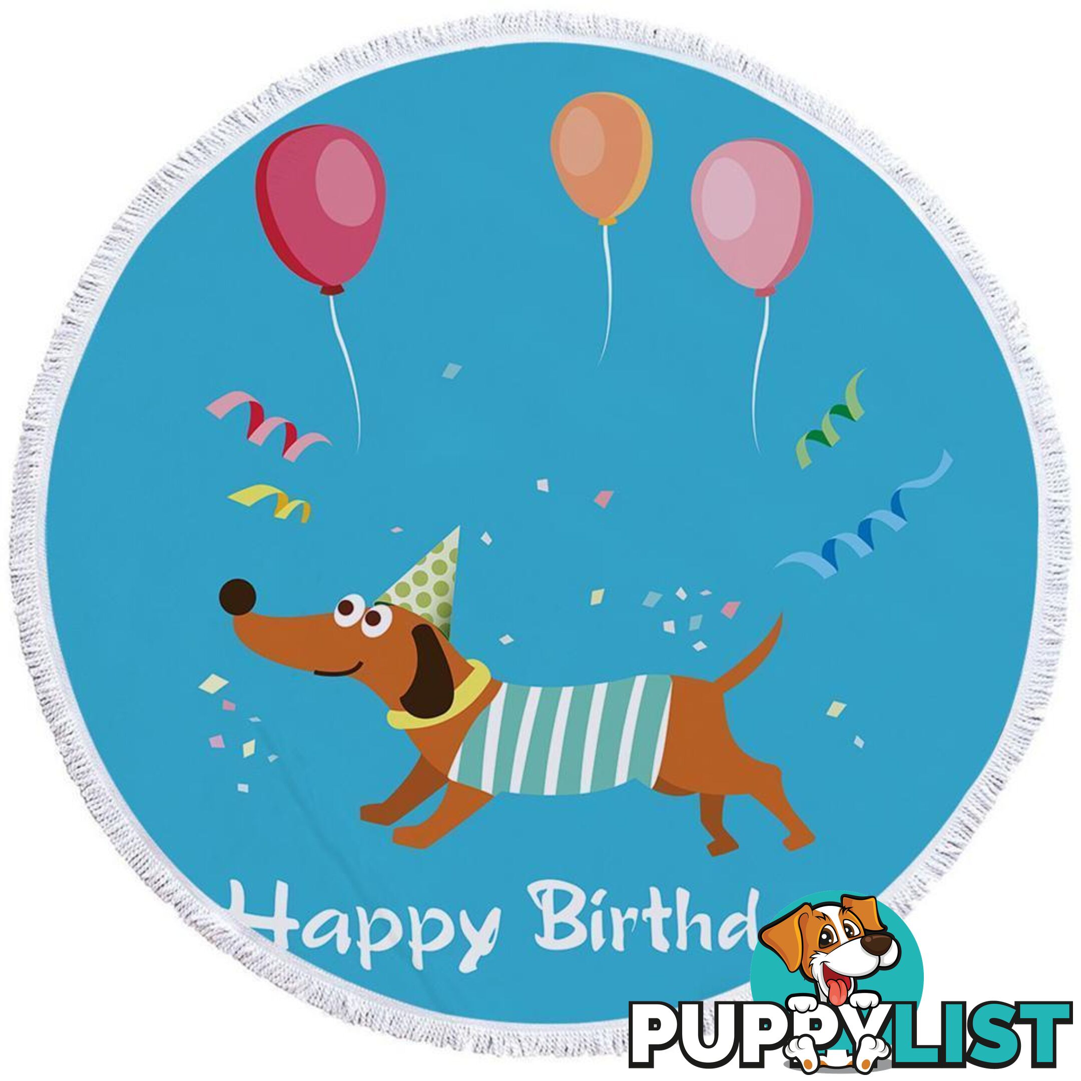 Happy Birthday Dog Beach Towel - Towel - 7427046321921