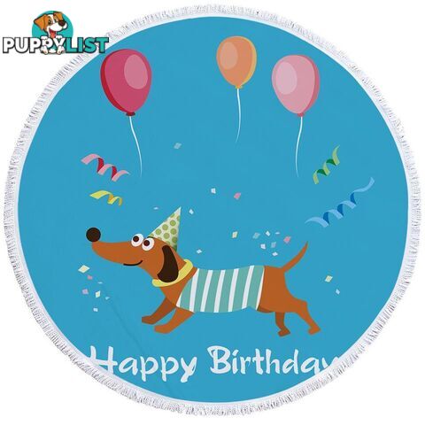 Happy Birthday Dog Beach Towel - Towel - 7427046321921