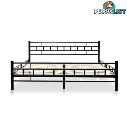 Bed Frame With Slatted Base 153X203 Cm Block Design Queen Size - Unbranded - 7427046166959