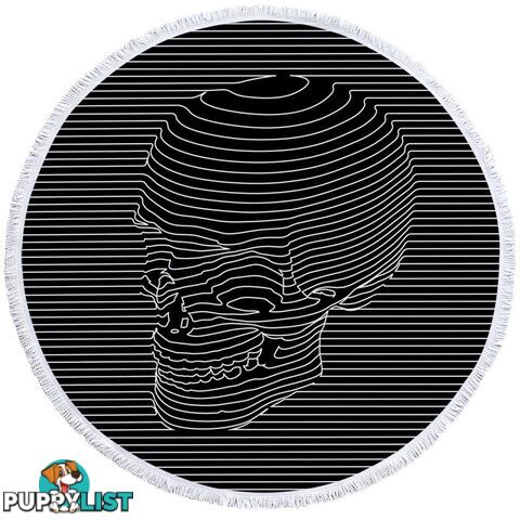 Striped 3D Skull Beach Towel - Towel - 7427046307901