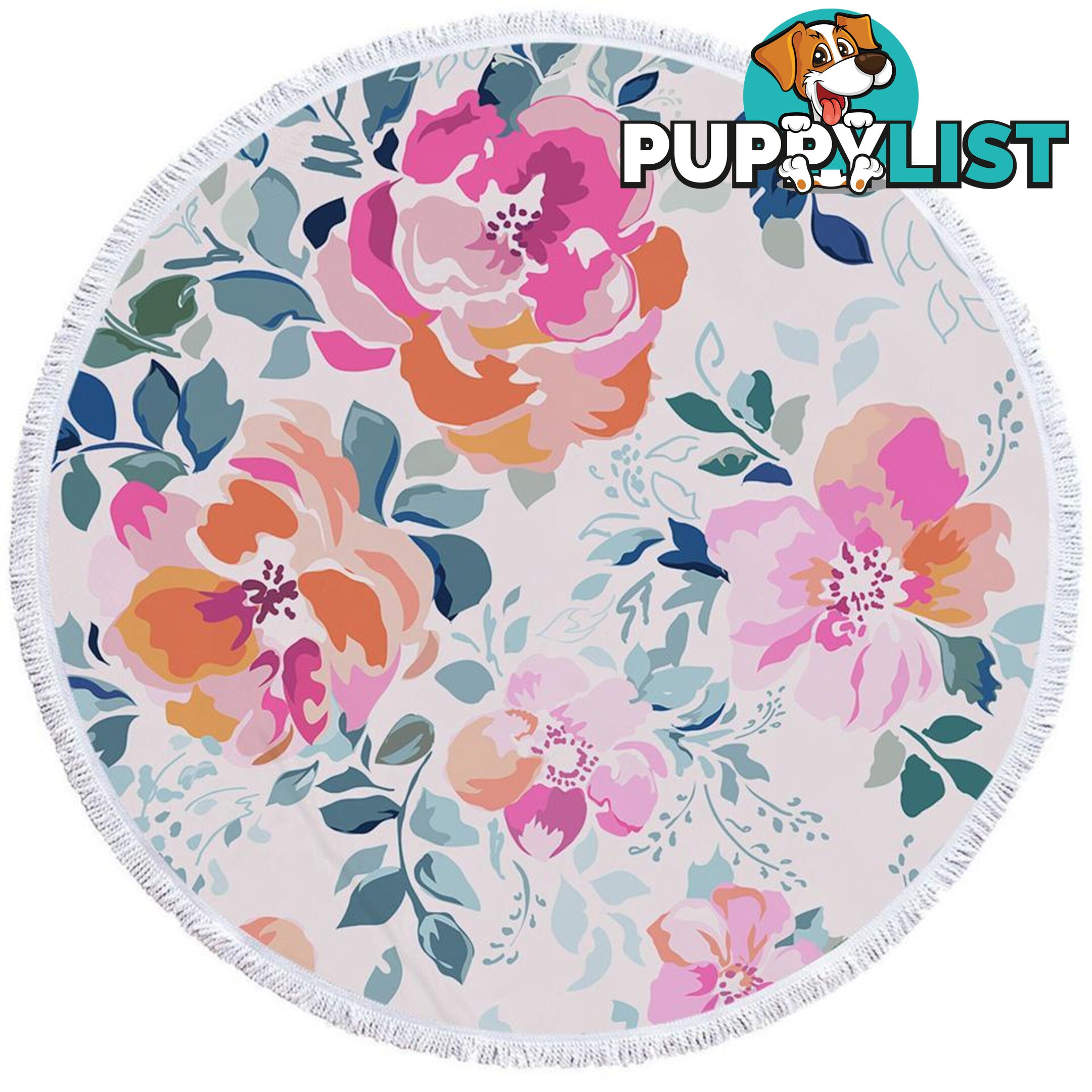 Pastel Flowers Beach Towel - Towel - 7427046339575