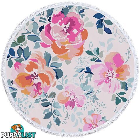 Pastel Flowers Beach Towel - Towel - 7427046339575