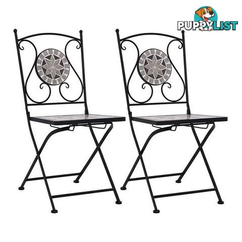 Mosaic Bistro Chairs Powder Coated Iron Frame 2 Pcs - Unbranded - 8719883733685