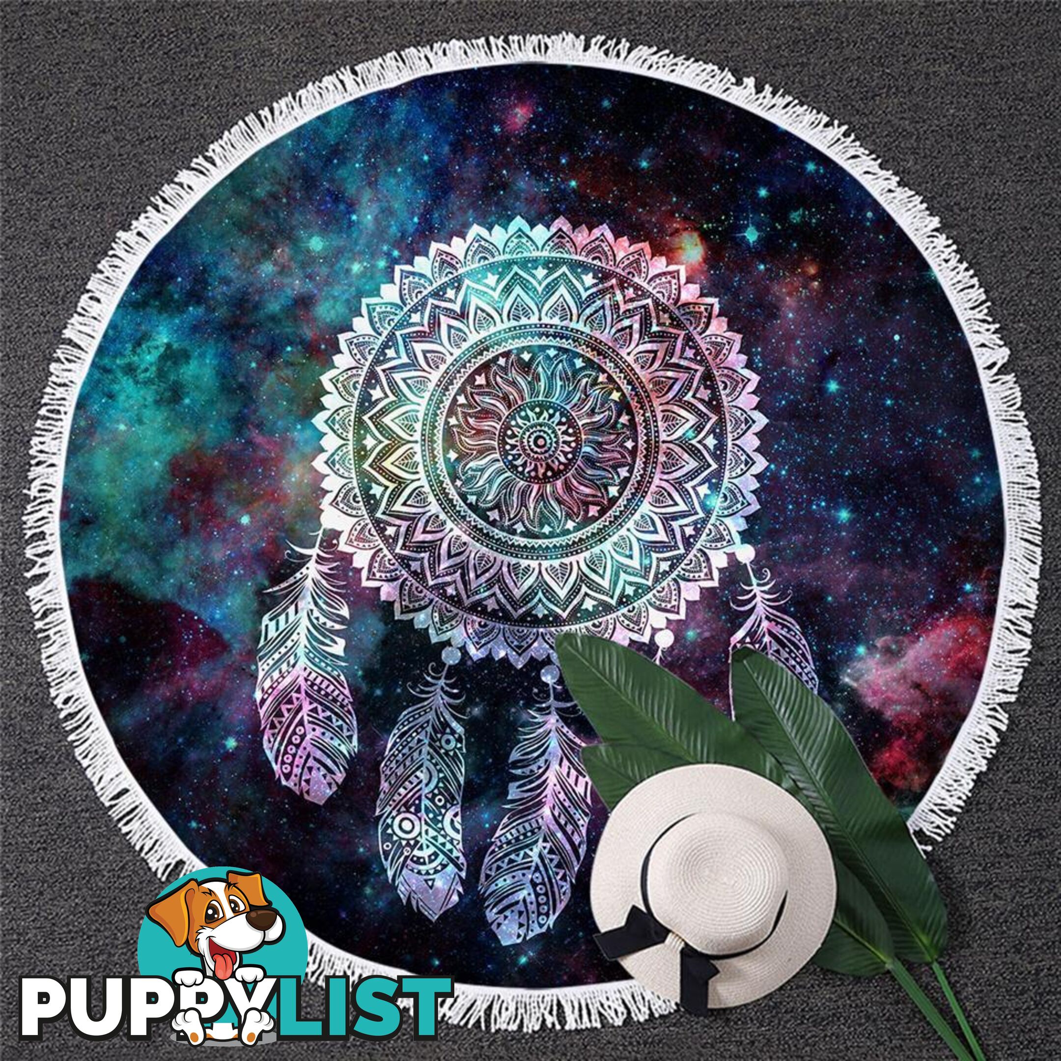 Mandala Over Space Beach Towel - Towel - 7427046332309