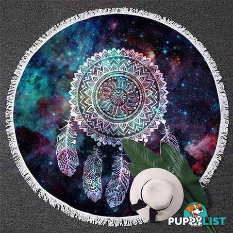 Mandala Over Space Beach Towel - Towel - 7427046332309