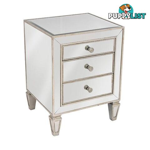 Mirrored 3 Drawer Bedside Antique Seamless - Bedside Table - 7427046211000