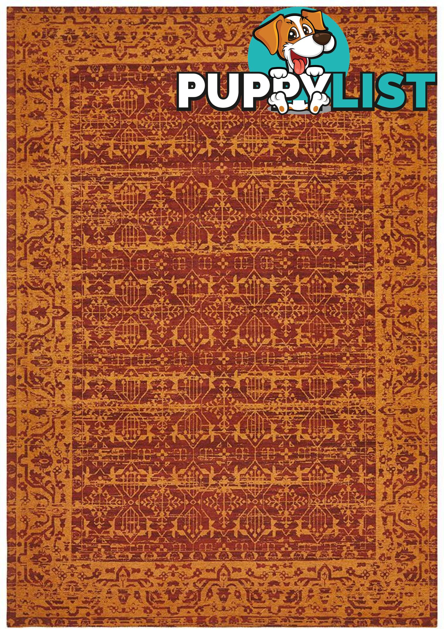 Magnolia Border Paprika Rug - Unbranded - 9375321879903