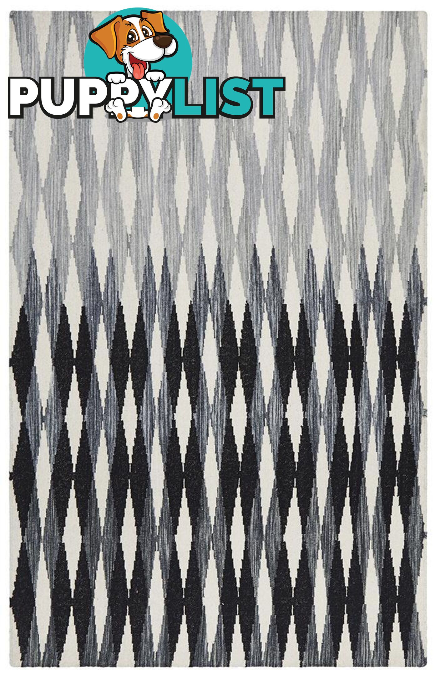 Studio Frida Uber Gradient Black Grey White Rug - Unbranded - 9375321832878