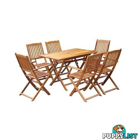 Outdoor Dining Set 7 Pieces Solid Acacia Wood - Dining Set - 8718475562603