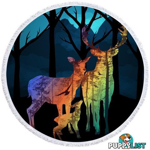 Deer Family Beach Towel - Towel - 7427046317344