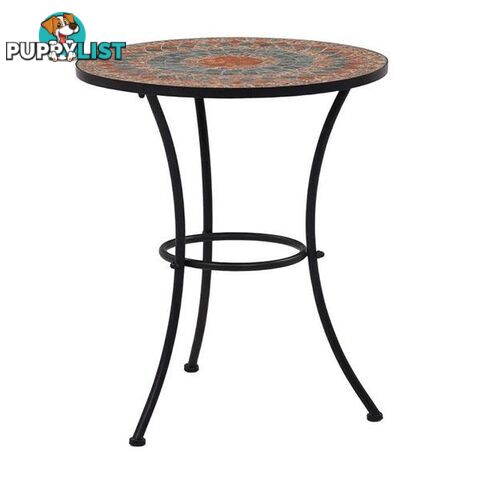 Mosaic Bistro Table Orange Grey 60Cm Ceramic - Unbranded - 8719883733678