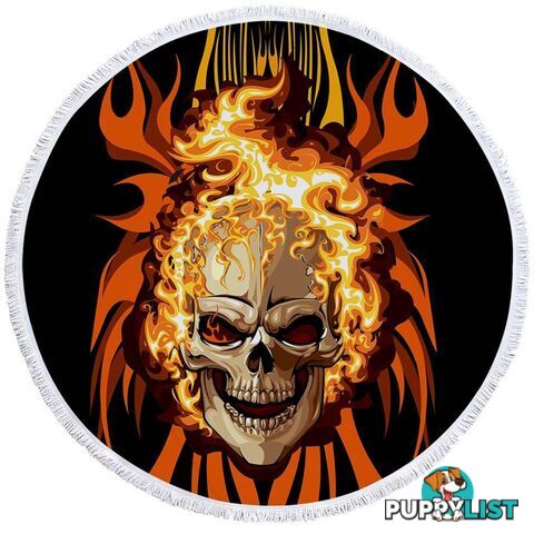 Skull on Fire Beach Towel - Towel - 7427046313469