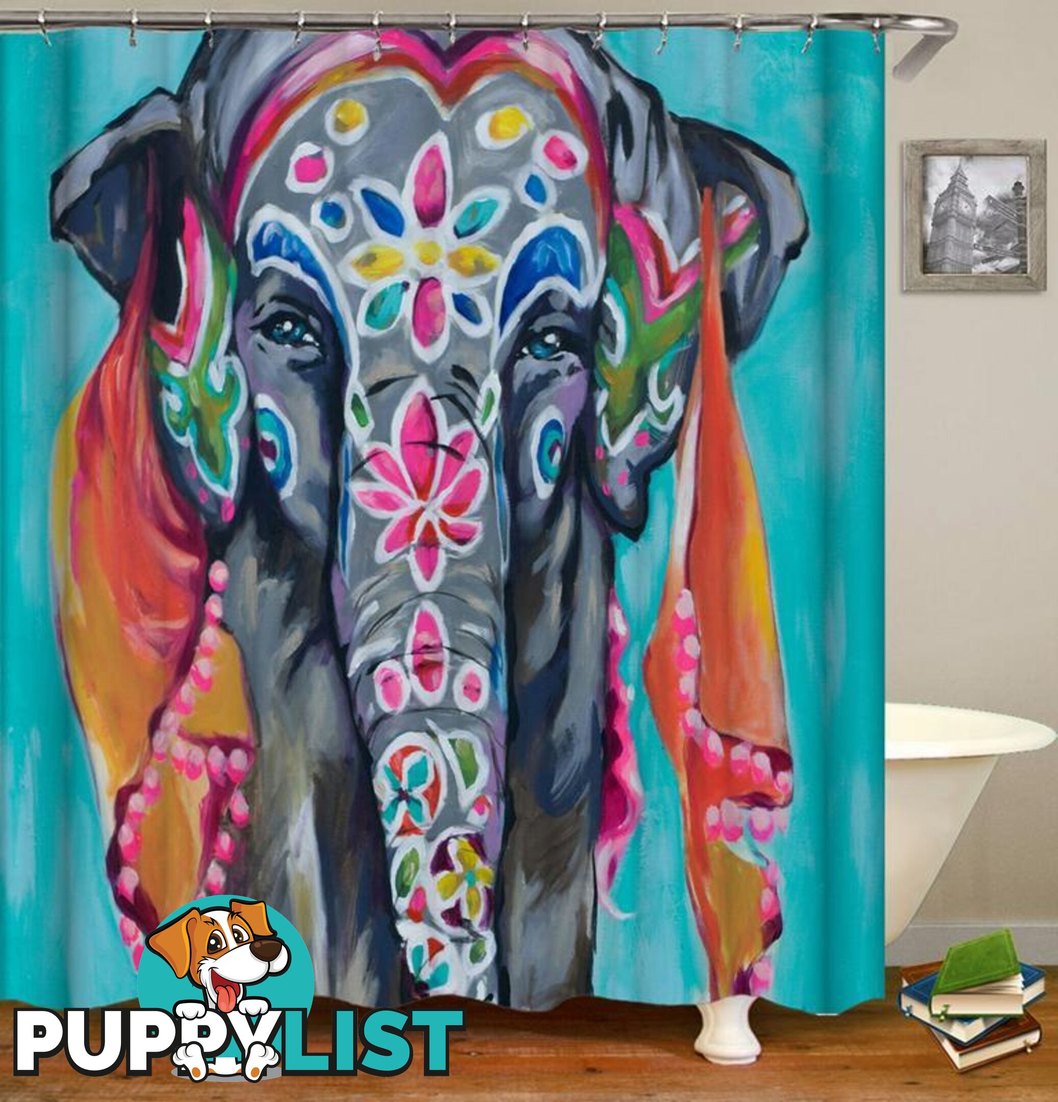 Colorful Indian Sari Elephant Shower Curtain - Curtain - 7427045998889