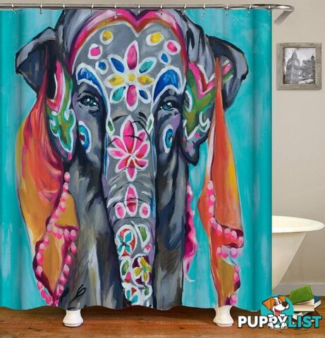 Colorful Indian Sari Elephant Shower Curtain - Curtain - 7427045998889