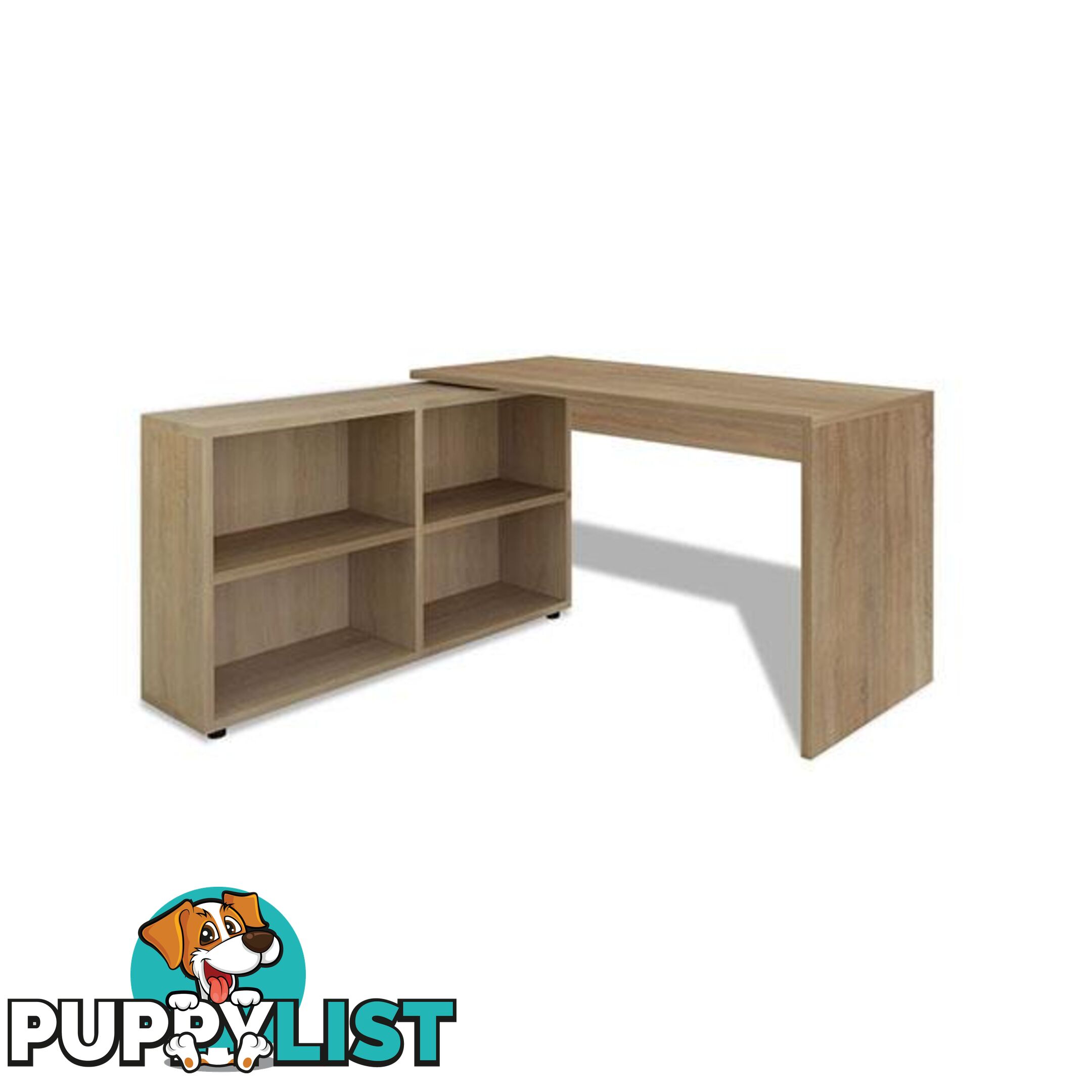 Corner Desk 4 Shelves Oak - Unbranded - 8718475977346