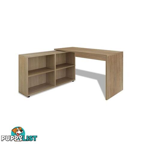 Corner Desk 4 Shelves Oak - Unbranded - 8718475977346