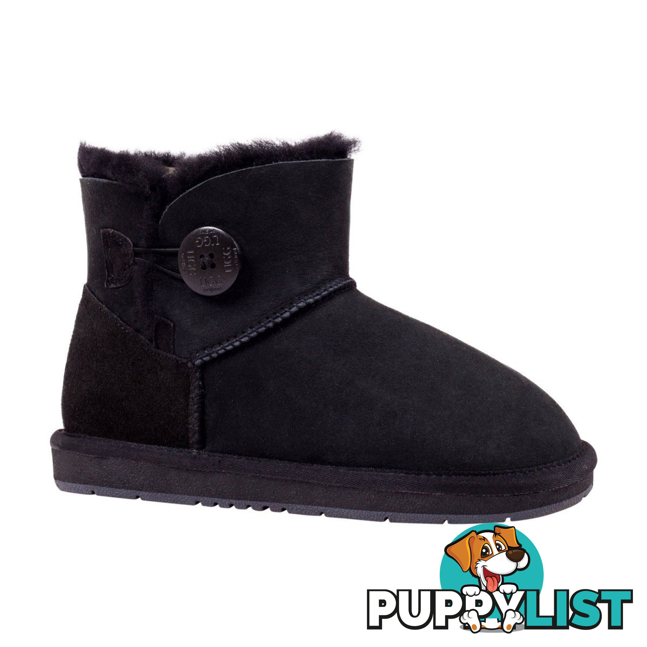 UGGS Mini Button Sheepskin Clove 5883 Unisex Black - UGG - 822427509283