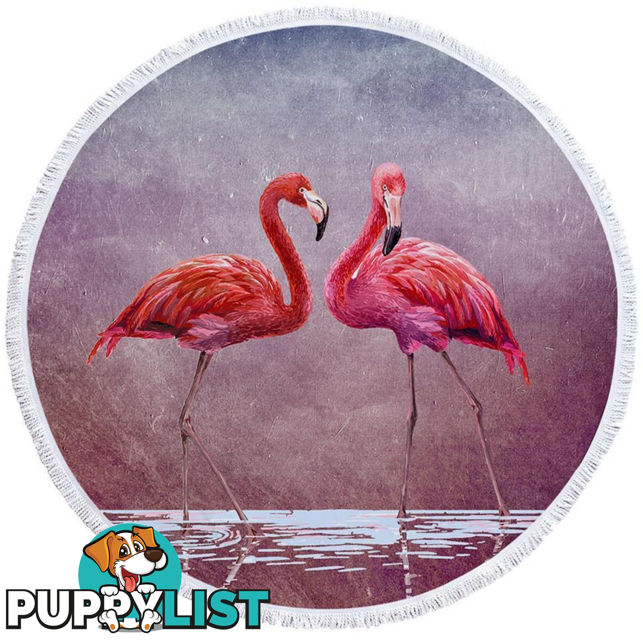 Two Flamingos Beach Towel - Towel - 7427046322720