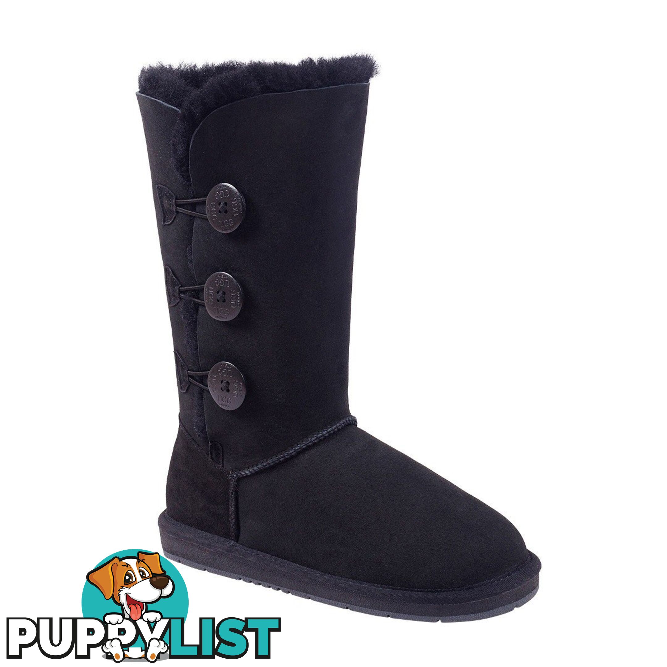 UGGS 3 Button Tall Sheepskin Cassidy 1873 Unisex Black - UGG - 822427508330