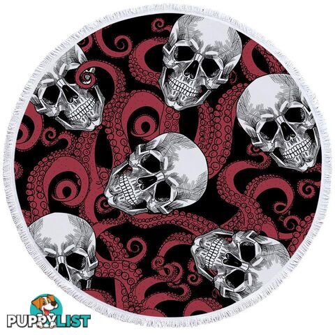 Skulls and Octopus Beach Towel - Towel - 7427046322003