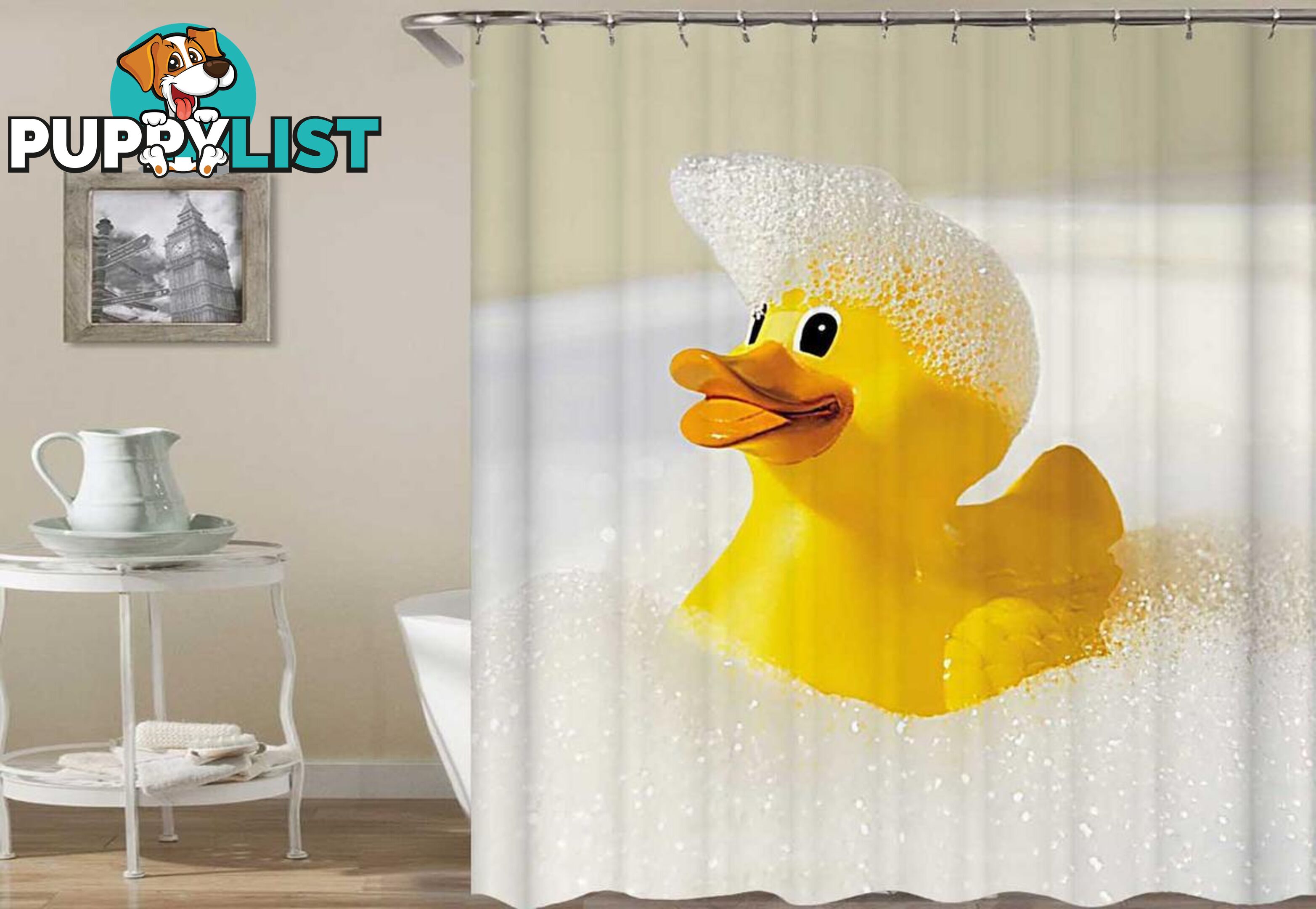 Rubber Duck Bubble Bath Shower Curtain - Curtain - 7427046053518