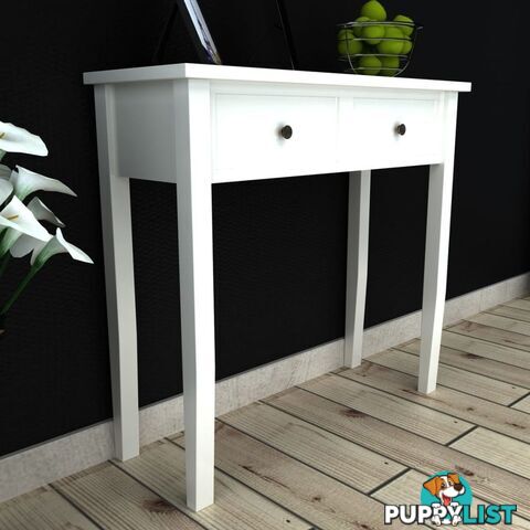 Dressing Console Table with Two Drawers - White - Unbranded - 4326500431509