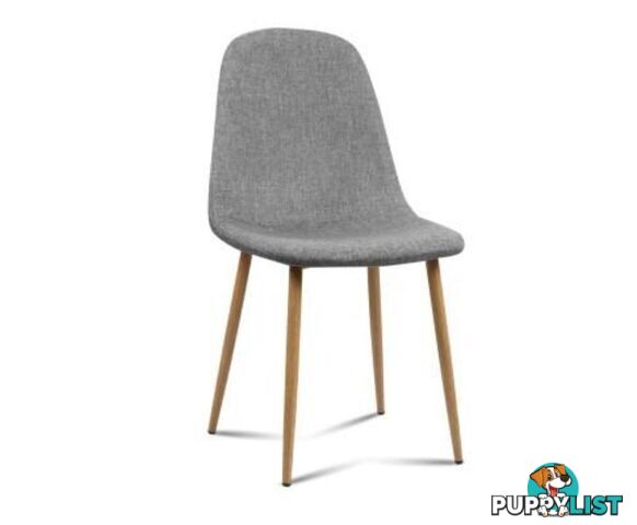 4x Adamas Fabric Dining Chairs - Light Grey - Artiss - 9350062158487