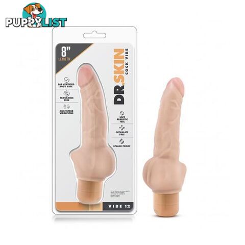 Dr Skin Cock Vibe 12 8 Inch Vibrating Cock Beige - Dr Skin - 735380113735