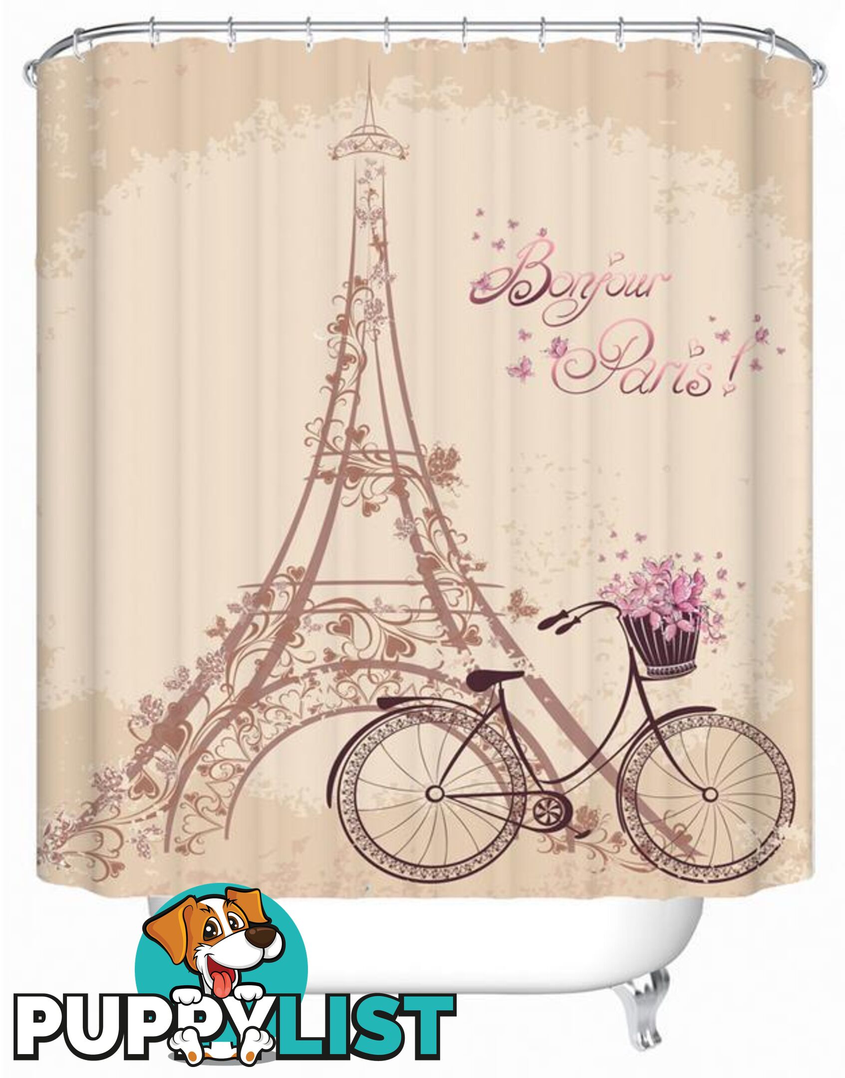 Bonjour Paris Shower Curtain - Curtain - 7427045964327