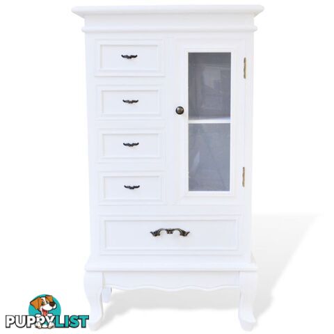 Cabinet With 5 Drawers 2 Shelves - White - Unbranded - 8718475885917