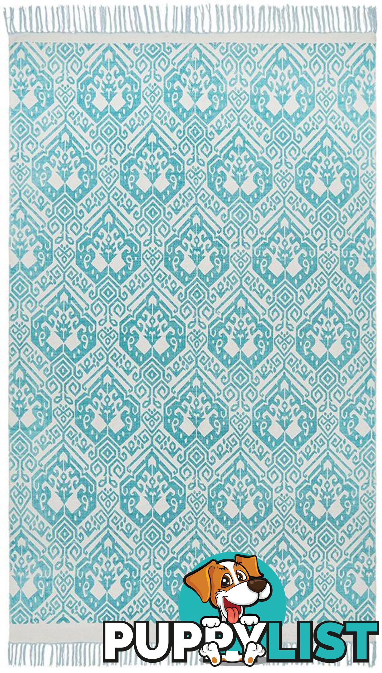 Zulu Totemic Parade Turquoise Rug - Unbranded - 9375321835480