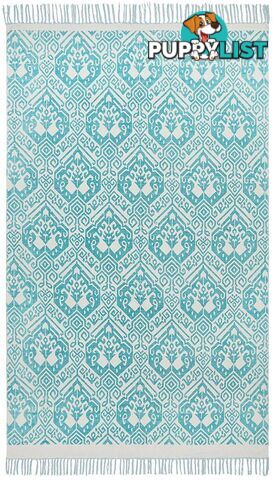 Zulu Totemic Parade Turquoise Rug - Unbranded - 9375321835480