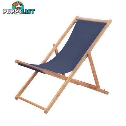 Folding Beach Chair Fabric And Eucalyptus Wooden Frame - Unbranded - 8718475613770