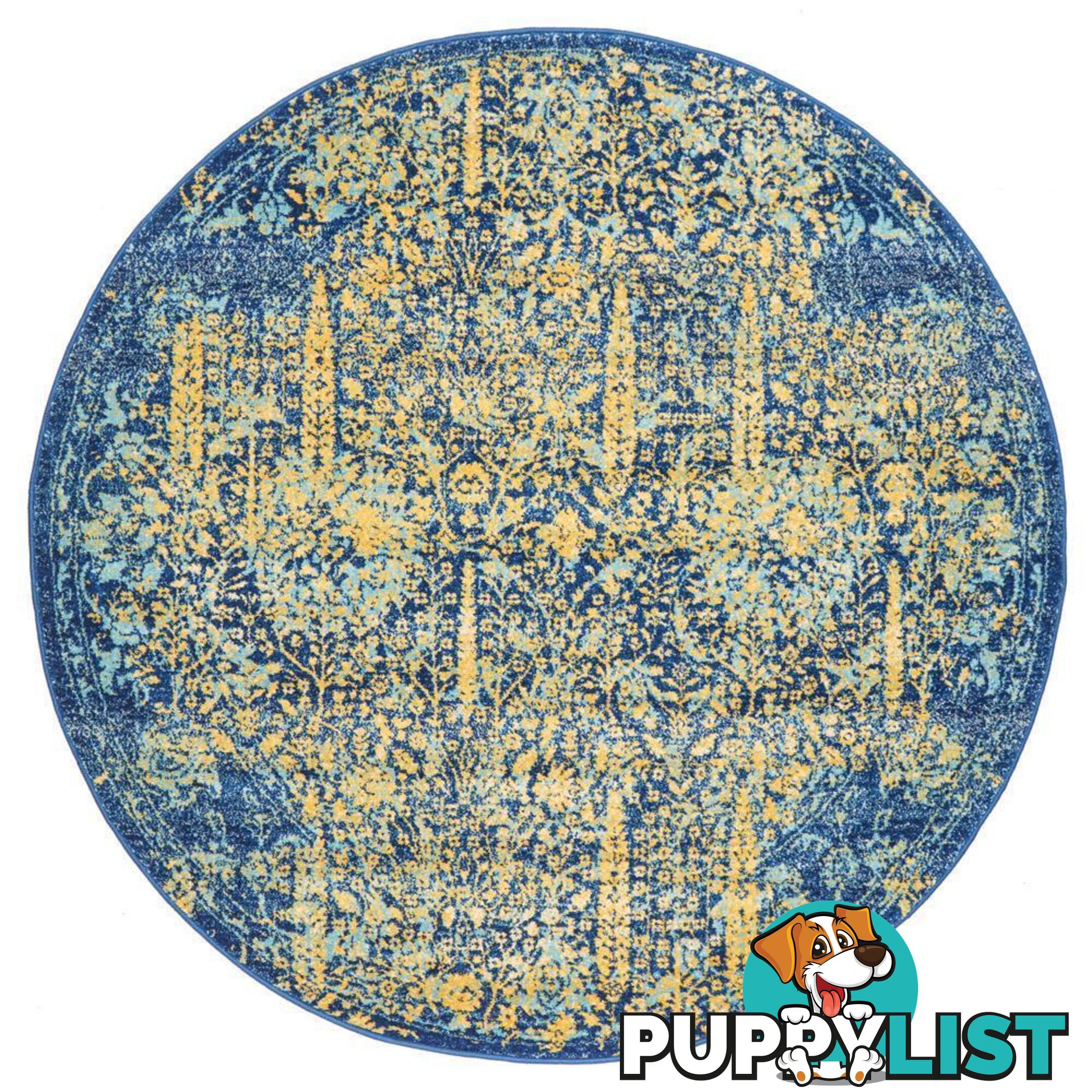 Radiance Royal Blue Round Rug - Unbranded - 9375321886475