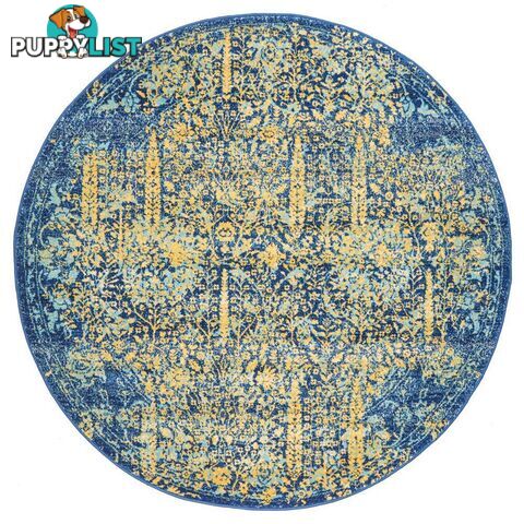 Radiance Royal Blue Round Rug - Unbranded - 9375321886475