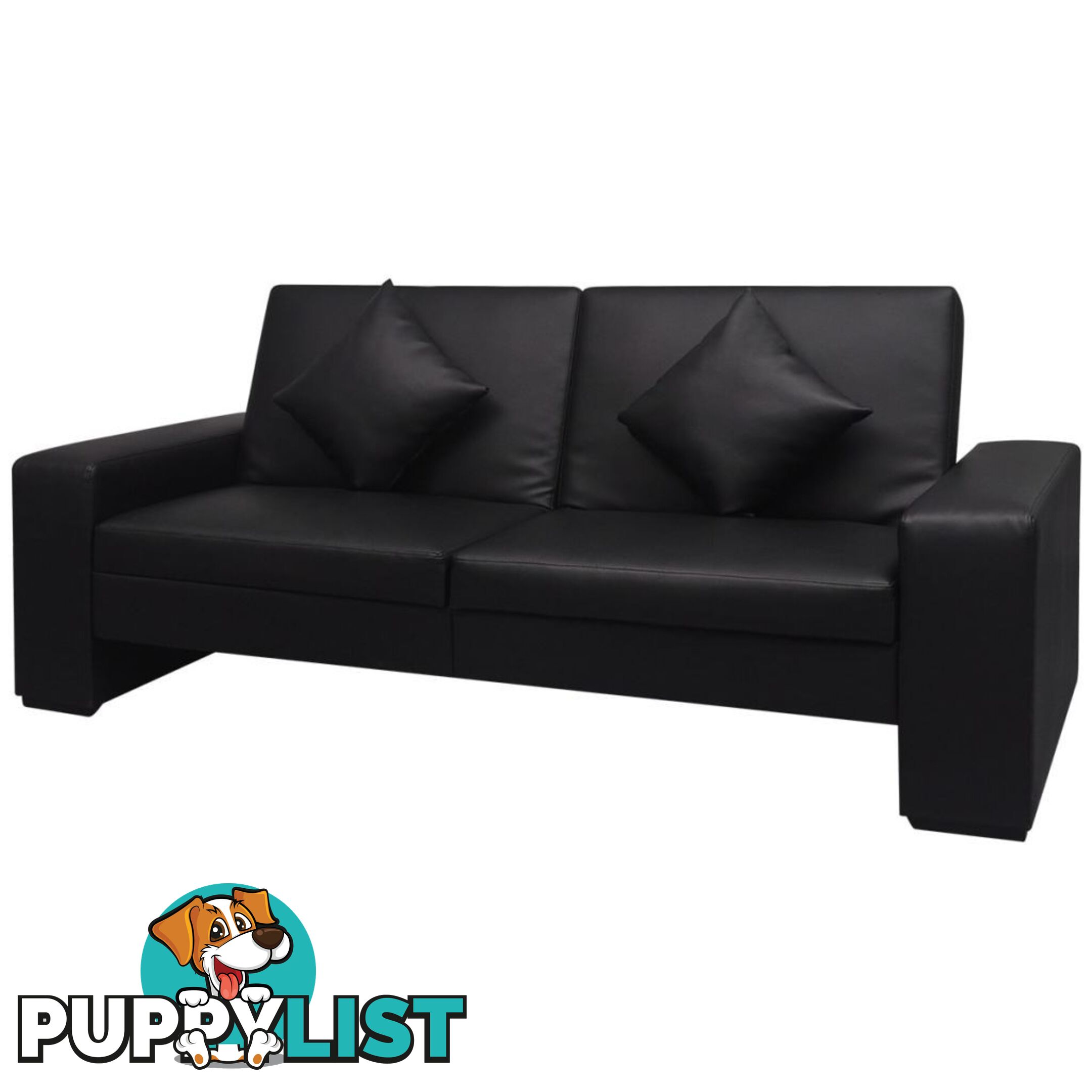 Artificial Leather Sofa Bed - Black - Unbranded - 4326500437693