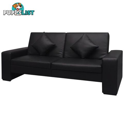 Artificial Leather Sofa Bed - Black - Unbranded - 4326500437693