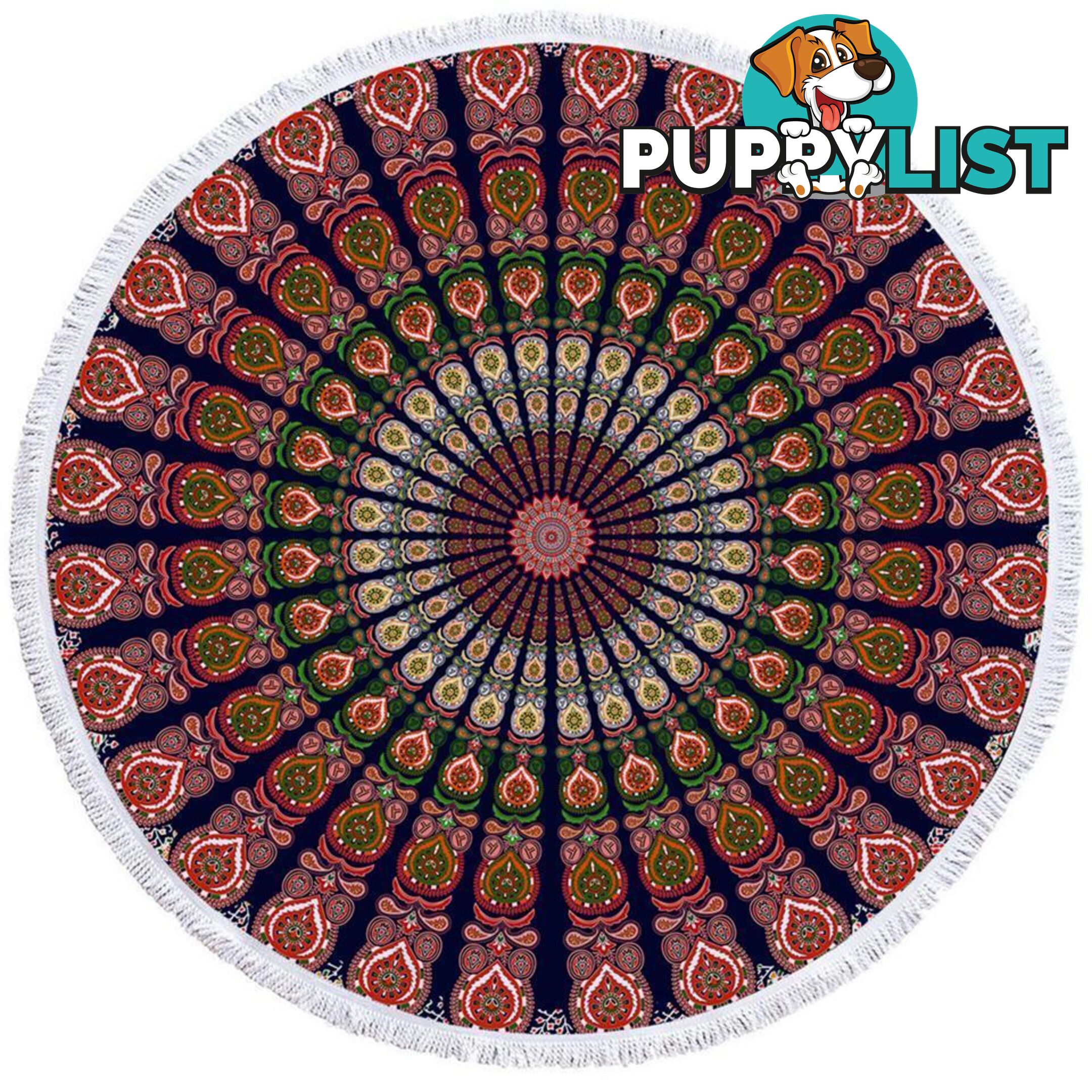 Purplish Oriental Mandala Beach Towel - Towel - 7427046318556